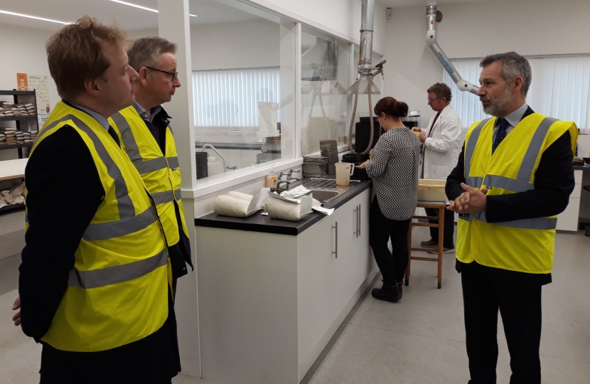 Paul Bristow and Michael Gove MP in the Dalton Seeds Lab